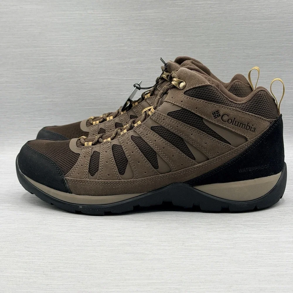 Columbia Men's 14 Hiking Boots Brown Redmond V2 Mid Waterproof Leather Shoes